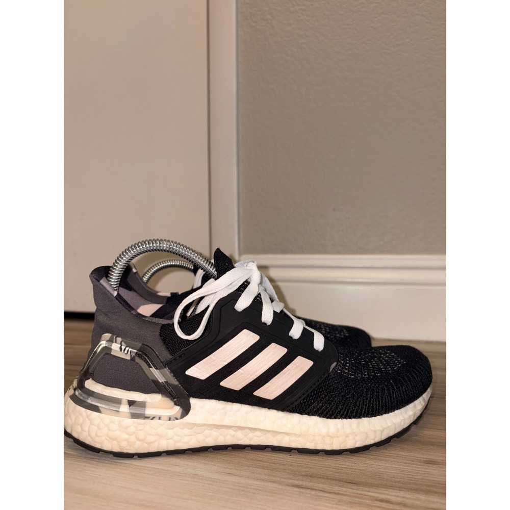 Adidas UltraBoost 20 Shoes Women's Size 8 Black Camo Running Athletic Sneakers - Picture 2 of 7
